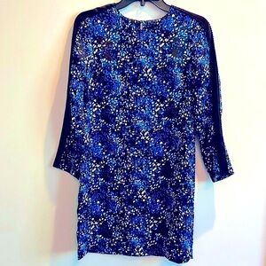 Banana Republic Women’s Size 0 pom-pom shift dress black blue